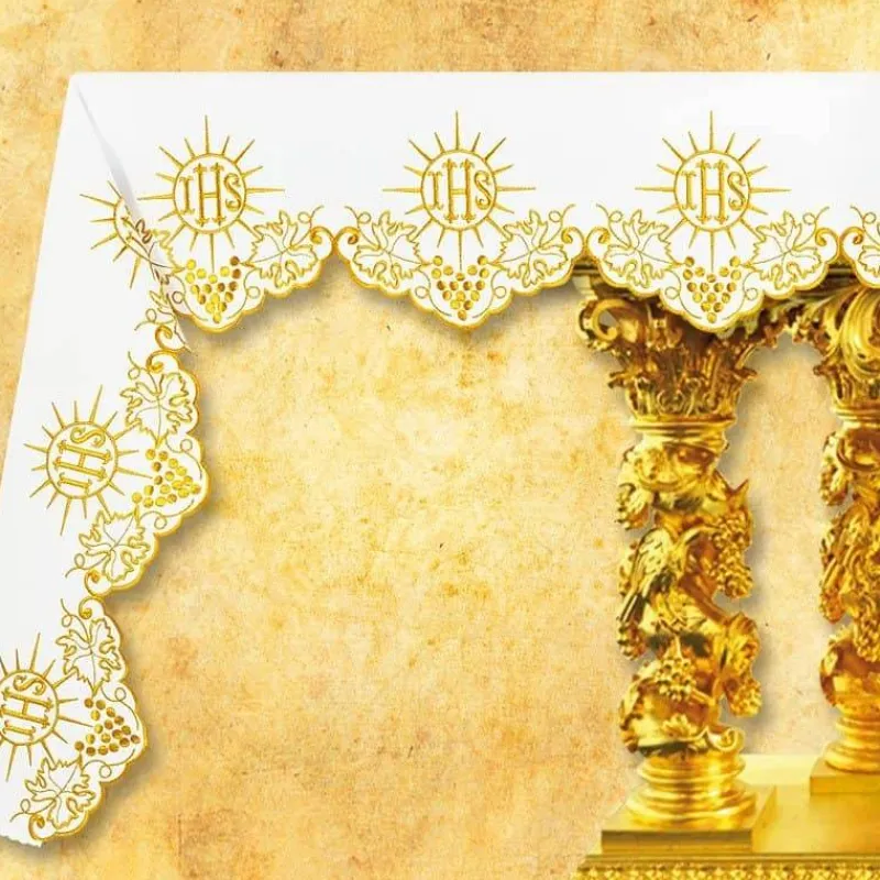 Shop Articles Religieux JP nappe d'autel brodée fil dorée