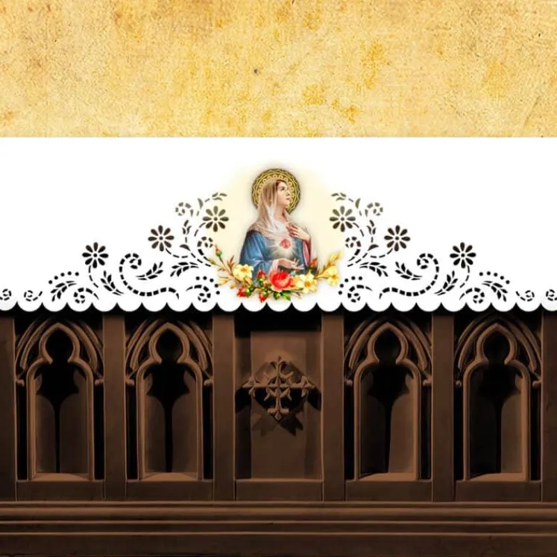 New Articles Religieux JP Nappe d'autel - Cœur Marie - Cœur Jésus