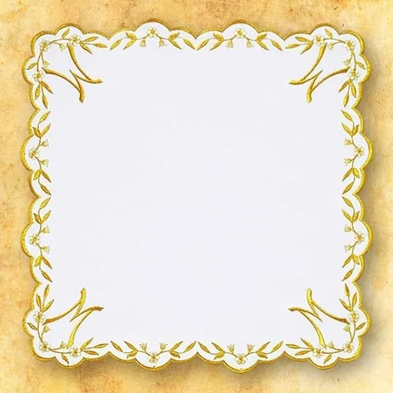 New Articles Religieux JP serviette d'autel brodée mariale