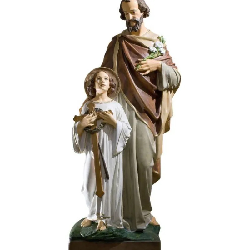 Best Sale Articles Religieux JP statue saint Joseph avec Jésus debout à côté