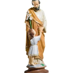Clearance Articles Religieux JP statue saint joseph avec Jésus debout à côte