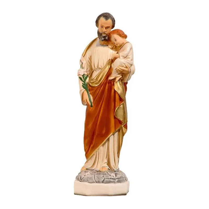 Fashion Articles Religieux JP Statuette saint Joseph avec Jésus et lis