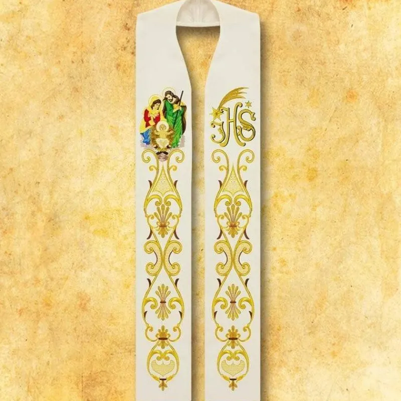 Shop Articles Religieux JP étole brodée avec sainte famille